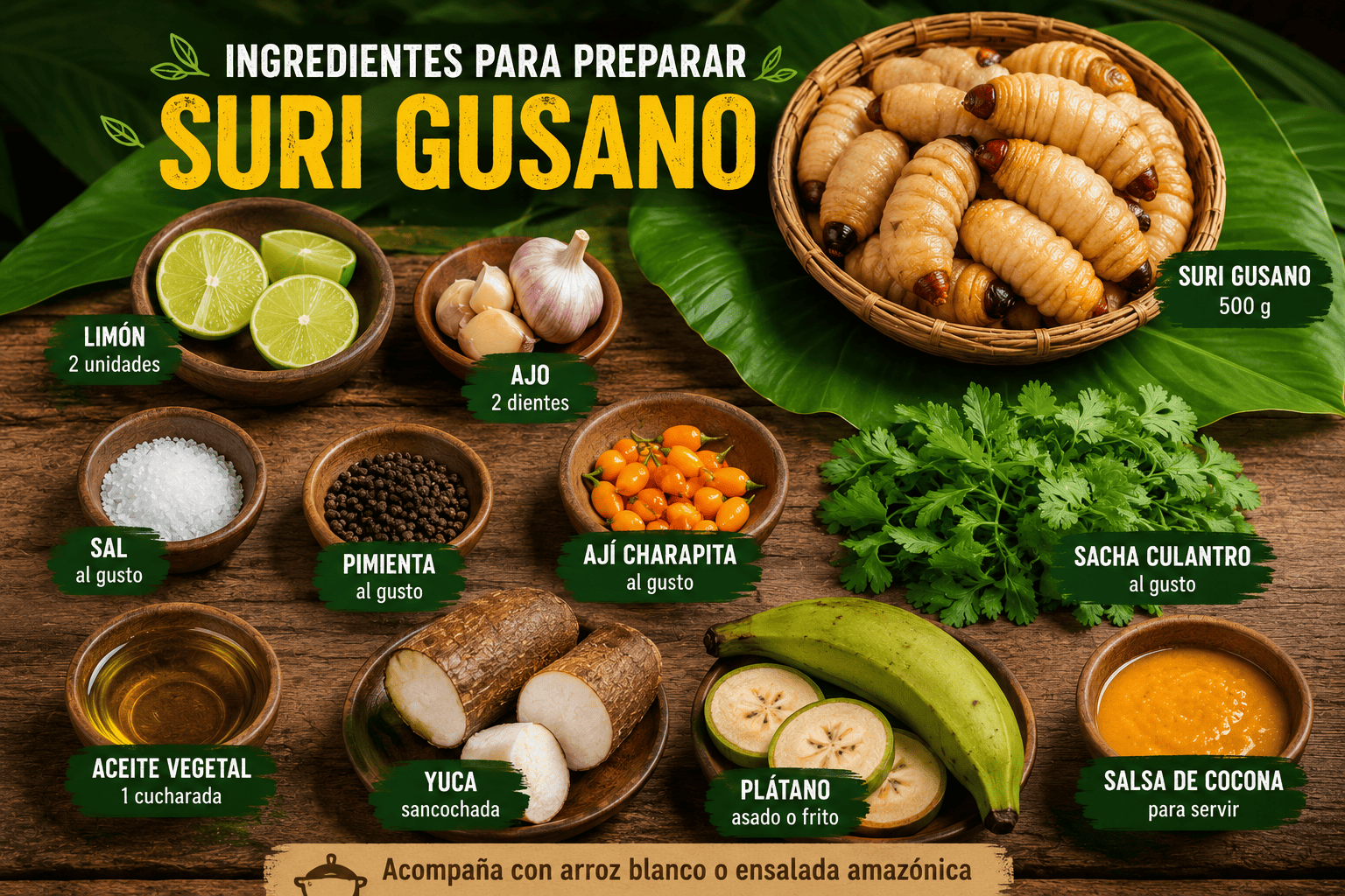 ingredientes_receta_suri_gusano_comidas_peruanas_de_la_selva